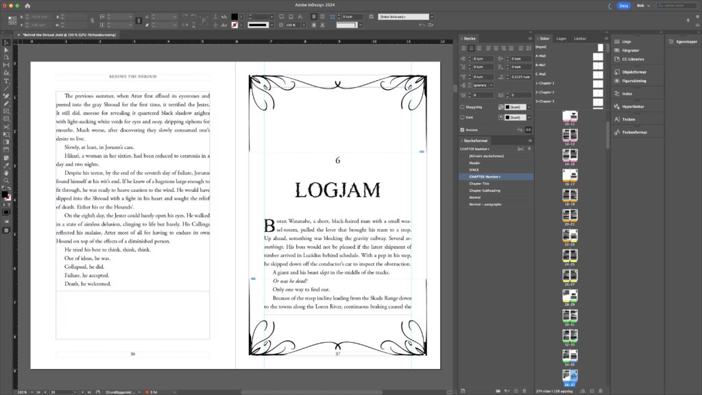 typesetting example of fiction book in adobe indesign typesetting example of fiction book in adobe indesign