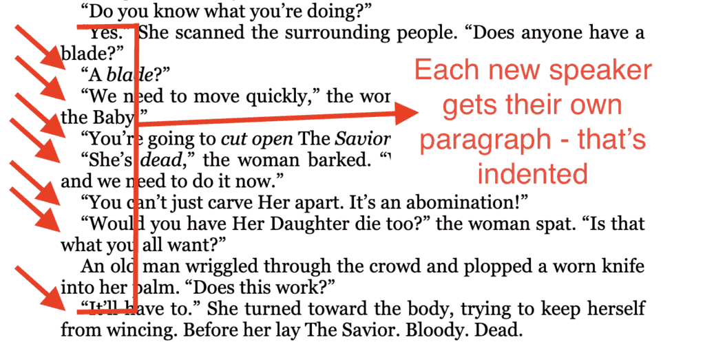 writing dialogue in a narrative essay