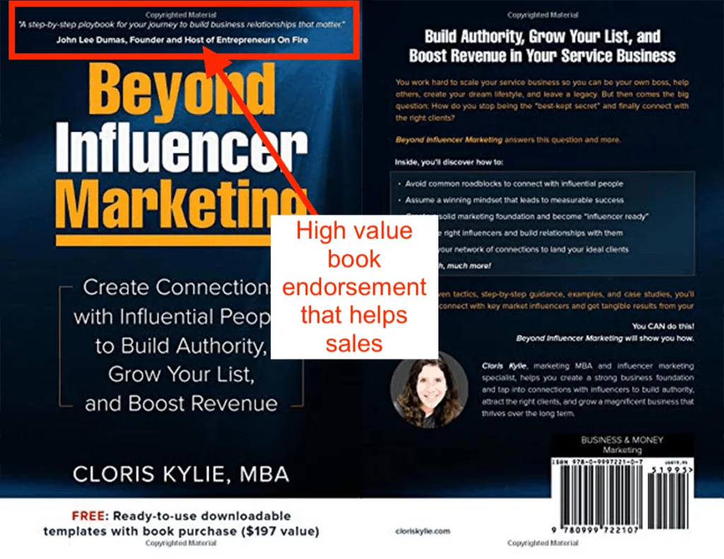 low book sales - endorsements example