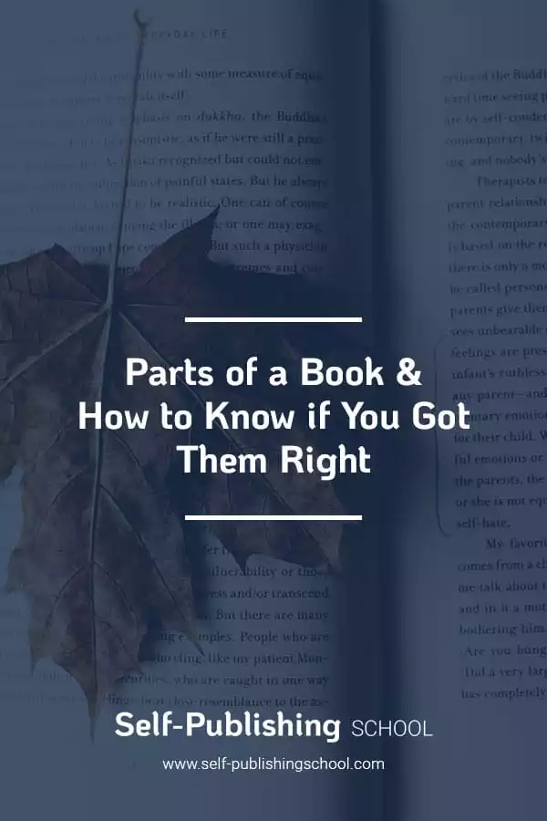 parts of a book & how to know if you got them right
