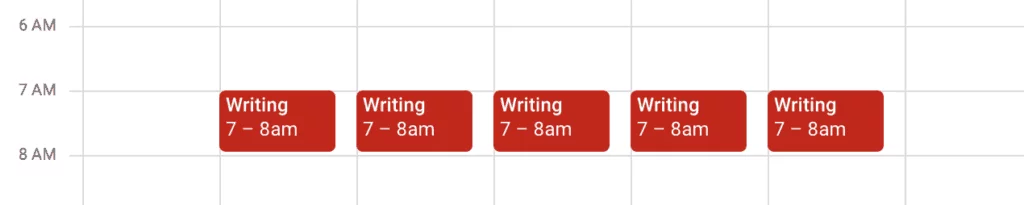 schedule your writing habit