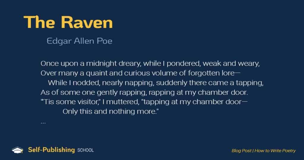 Writing Poetry Example The Raven By Edgar Allen Poe