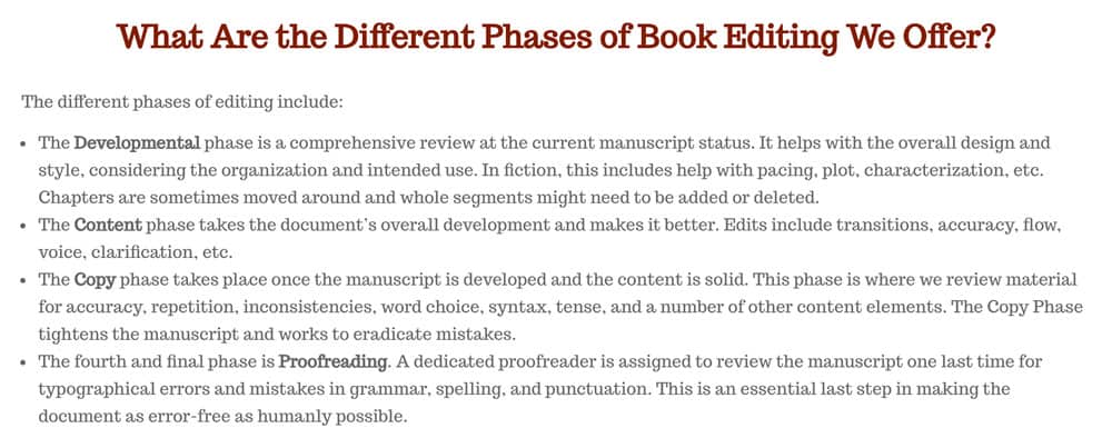 Phases Of Editing An Author Might Need