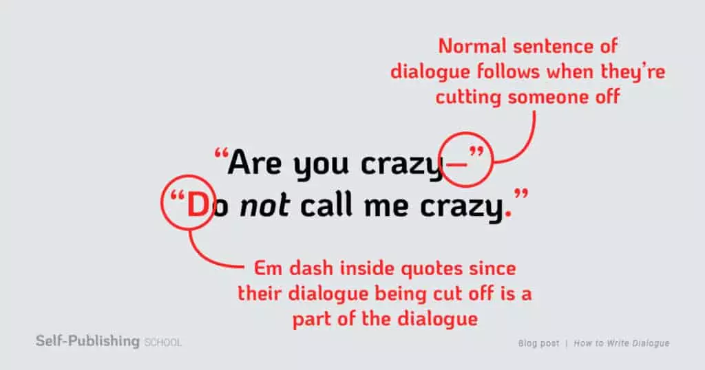 how to write dialogue cut off