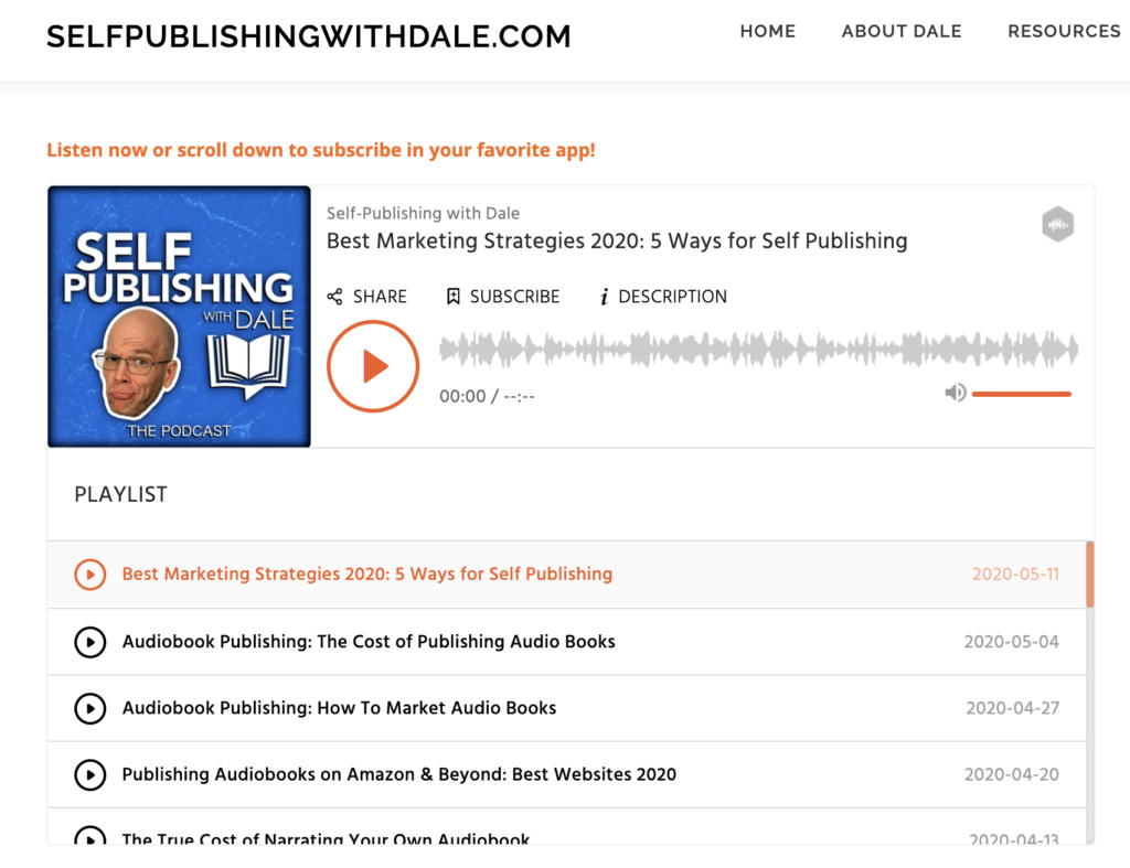 publishing podcasts - self publishing with dale
