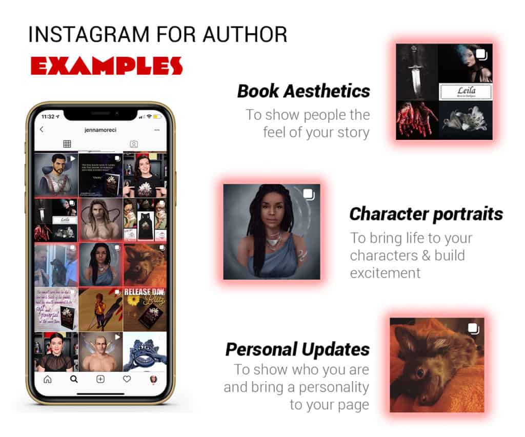 social media for authors instagram example