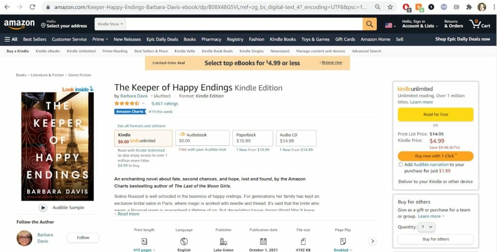Keeper Of Happy Endings Book Categories