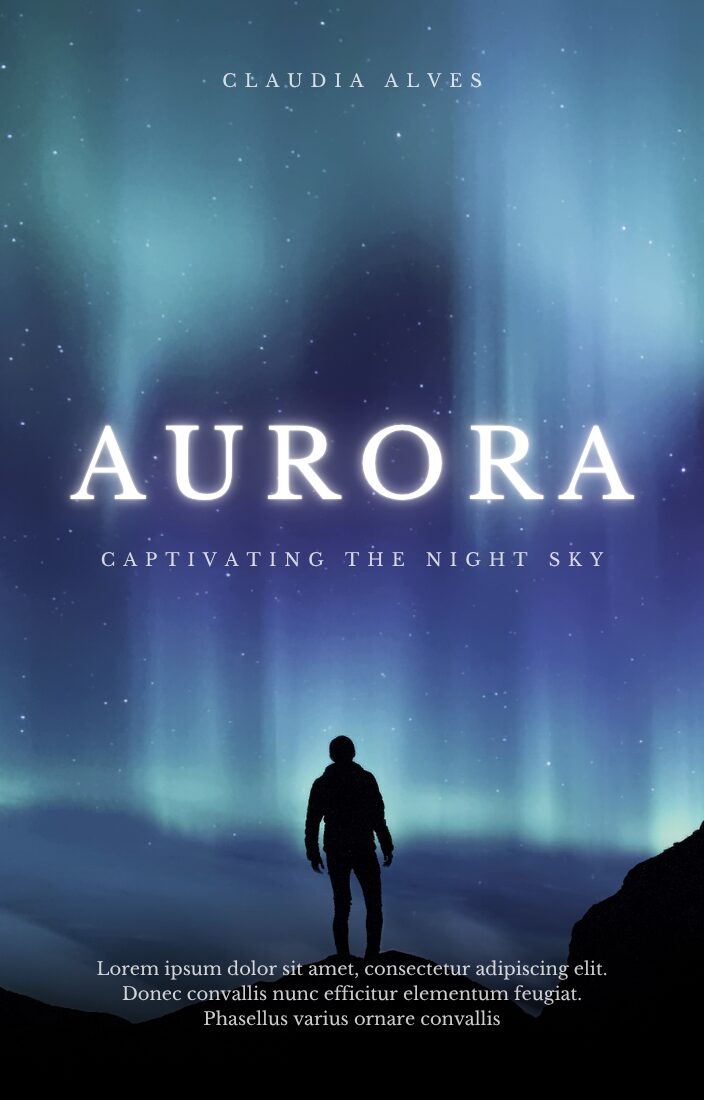 Ebook Cover Design Canva Sample Template Called &Quot;Dark Blue And Black Illustrative Aurora Wattpad&Quot;
