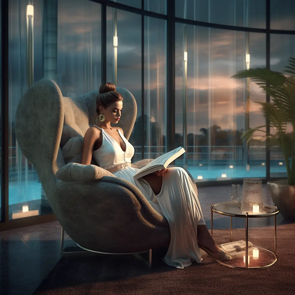 An Elegant Woman Reading Upmarket Fiction