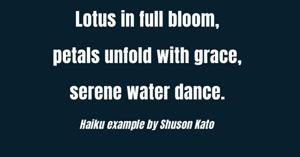 Haiku Poem Example By Shuson Kato