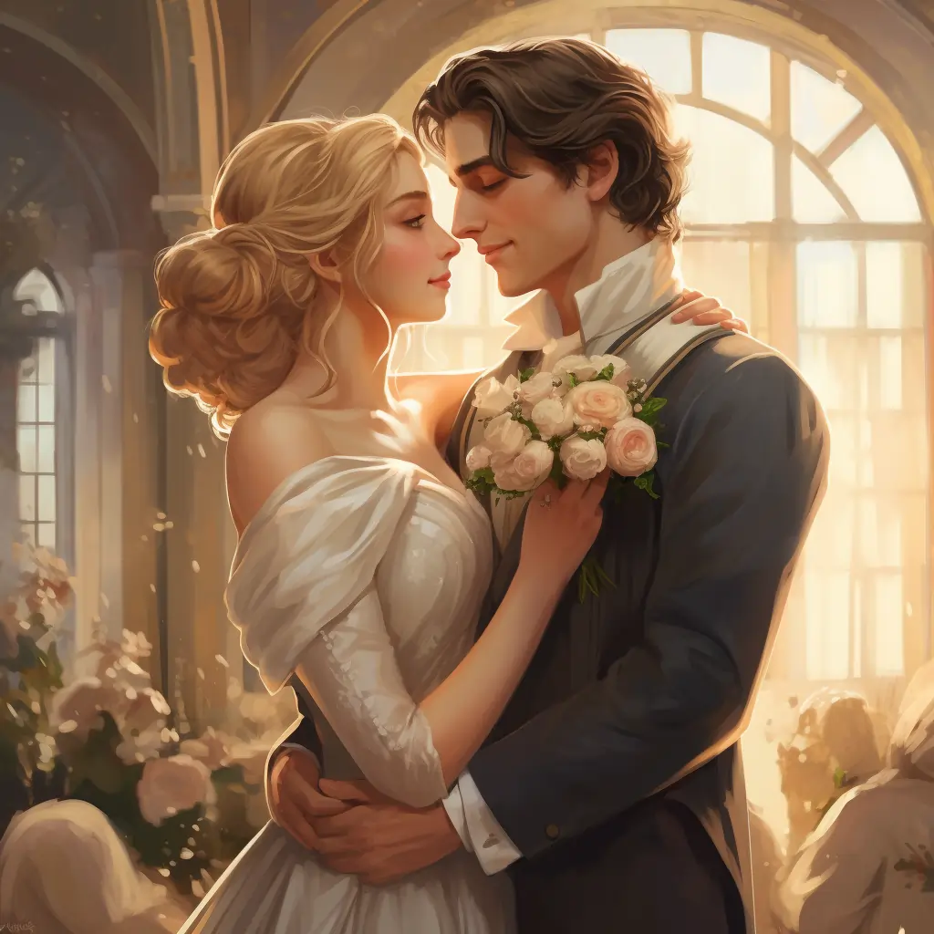 Illustration Of A Couple On Their Wedding Day Used As A Way To Inspire Poems About Life Events