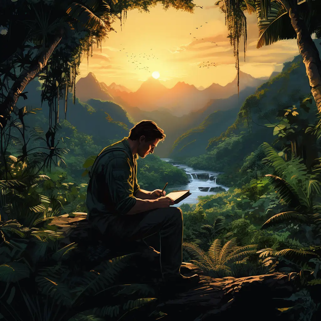 A Nature Writer Working In A Beautiful Jungle