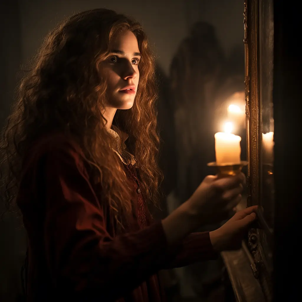 Hermione Granger Character From Harry Potter Holding A Candle