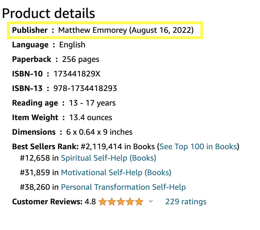 What Is An Indie Author Product Details On Amazon Example