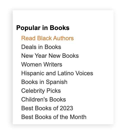 amazon books by black authors category page
