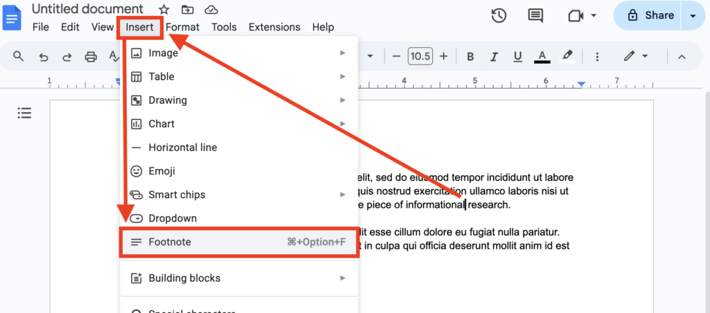 Formatting Footnotes In Google Docs Example 1