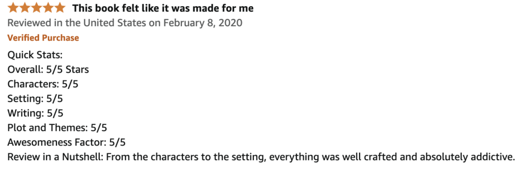 Example Of A Book Review For Fantasy Romance