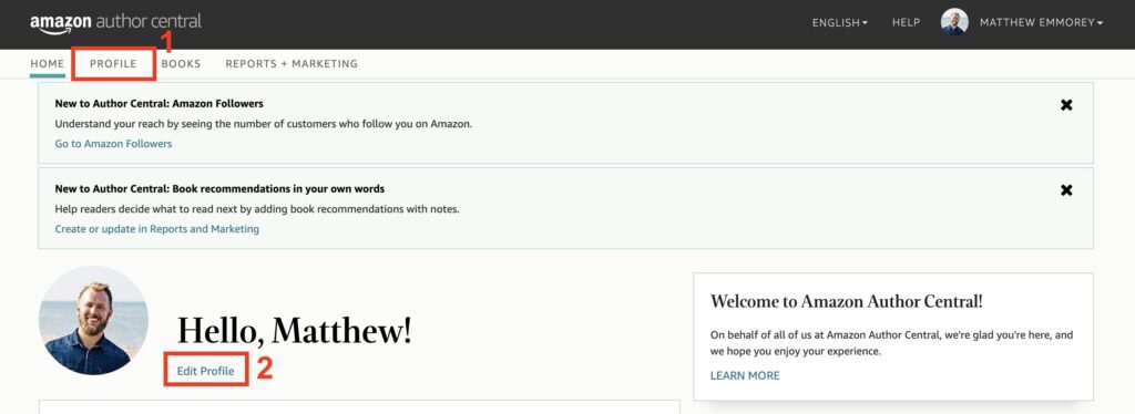 access profile editing on amazon author central amazon author profile editing access