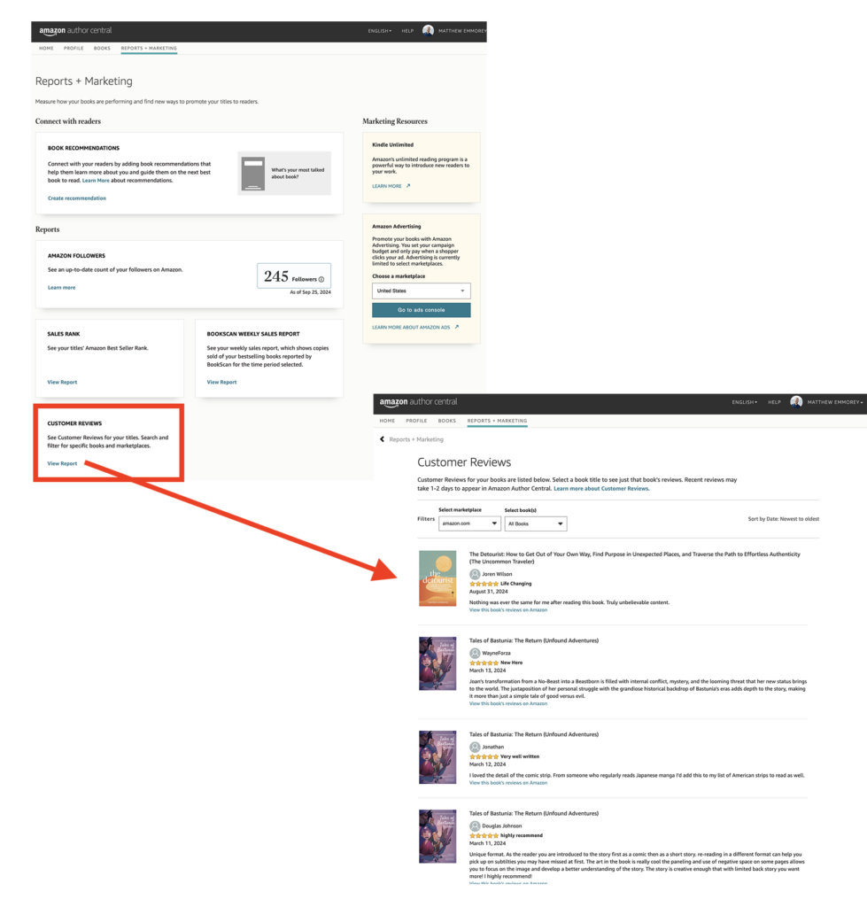 amazon author central reports and marketing page amazon author central reports and marketing page
