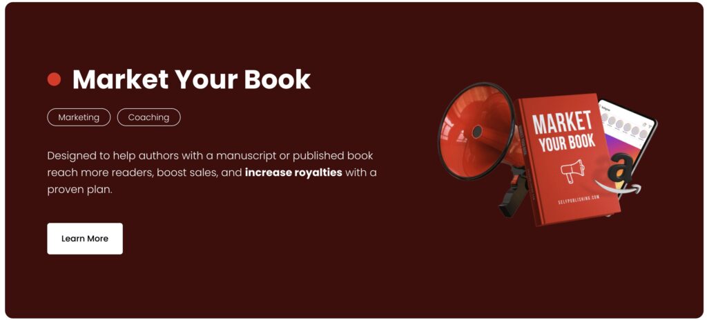 selfpublishing.com marketing A screenshot of selfpublishing.com's marketing offers.