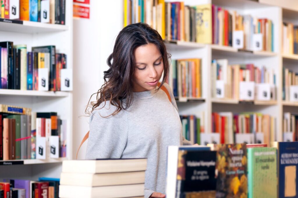 Ebook Marketing - Woman Browsing Books In A Book Store. Target Audience.