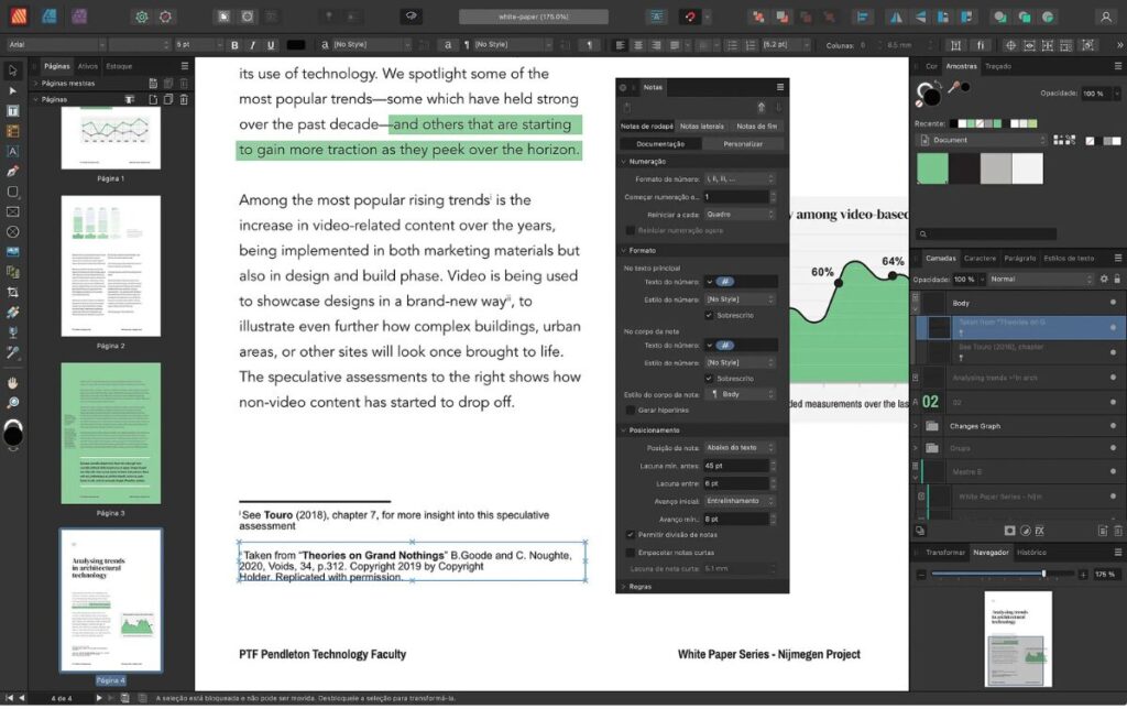 Affinity Publisher Sample Screenshot book formatting services: screenshot from Affinity Publisher software