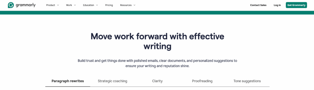 Screenshot Of Grammarly Website