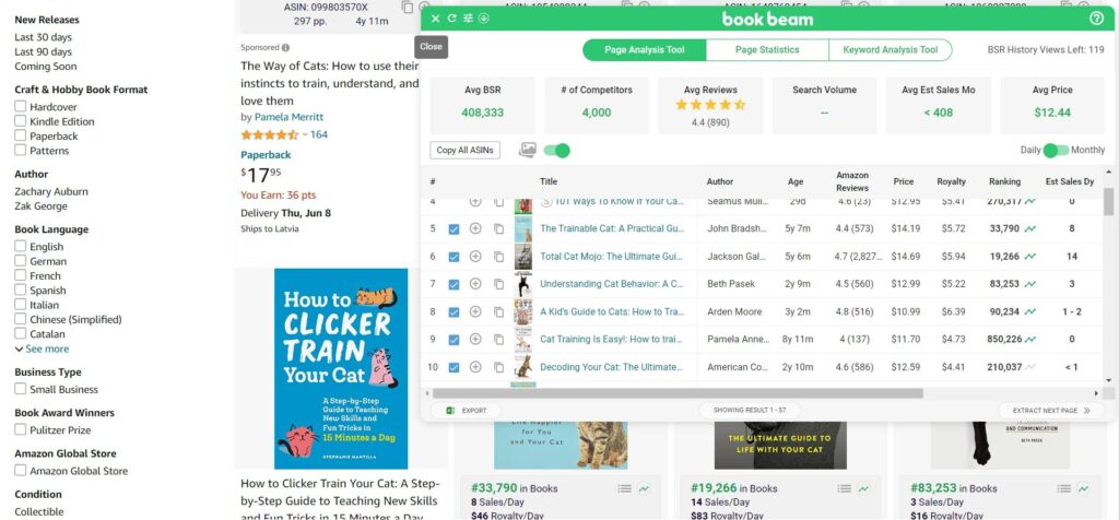 Bookbeam List Analyzer