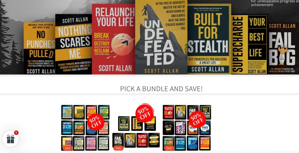 scott allan bundle page resize A screenshot of some of Scott Allan's book bundle offers.