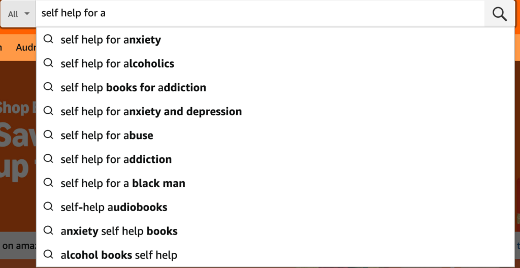self help search Amazon