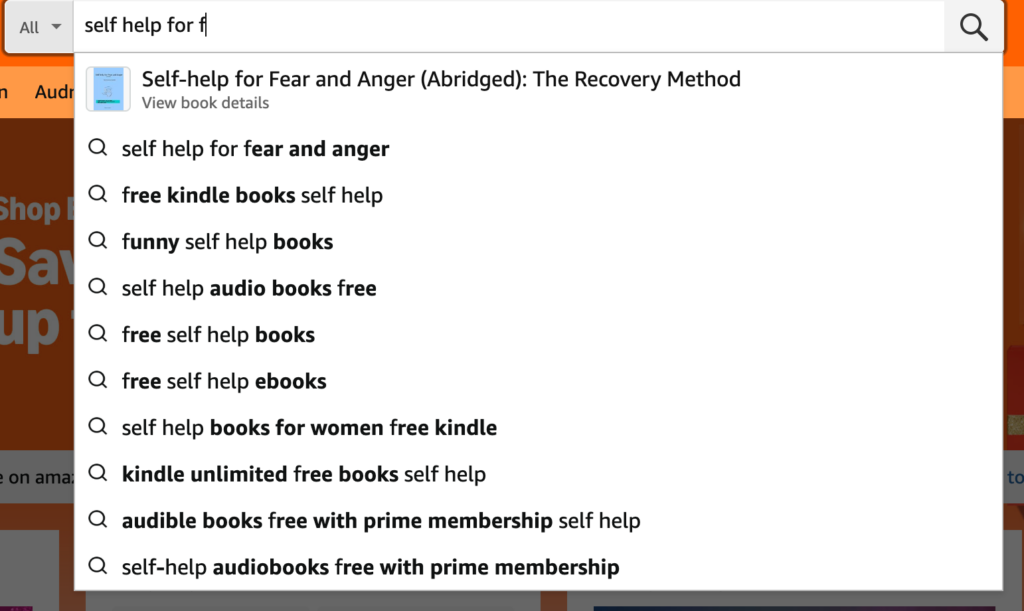 self help for f... search on Amazon